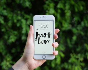 Preview wallpaper phone, hand, text, phrase, love