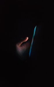 Preview wallpaper phone, screen, hand, dark, black