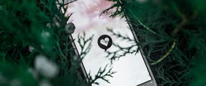 Preview wallpaper phone, screen, heart, symbol, plant, branches