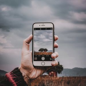 Preview wallpaper phone, smartphone, hand, photography, landscape