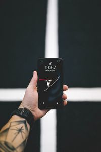 Preview wallpaper phone, smartphone, hand, black, dark