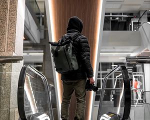 Preview wallpaper photographer, hood, escalator