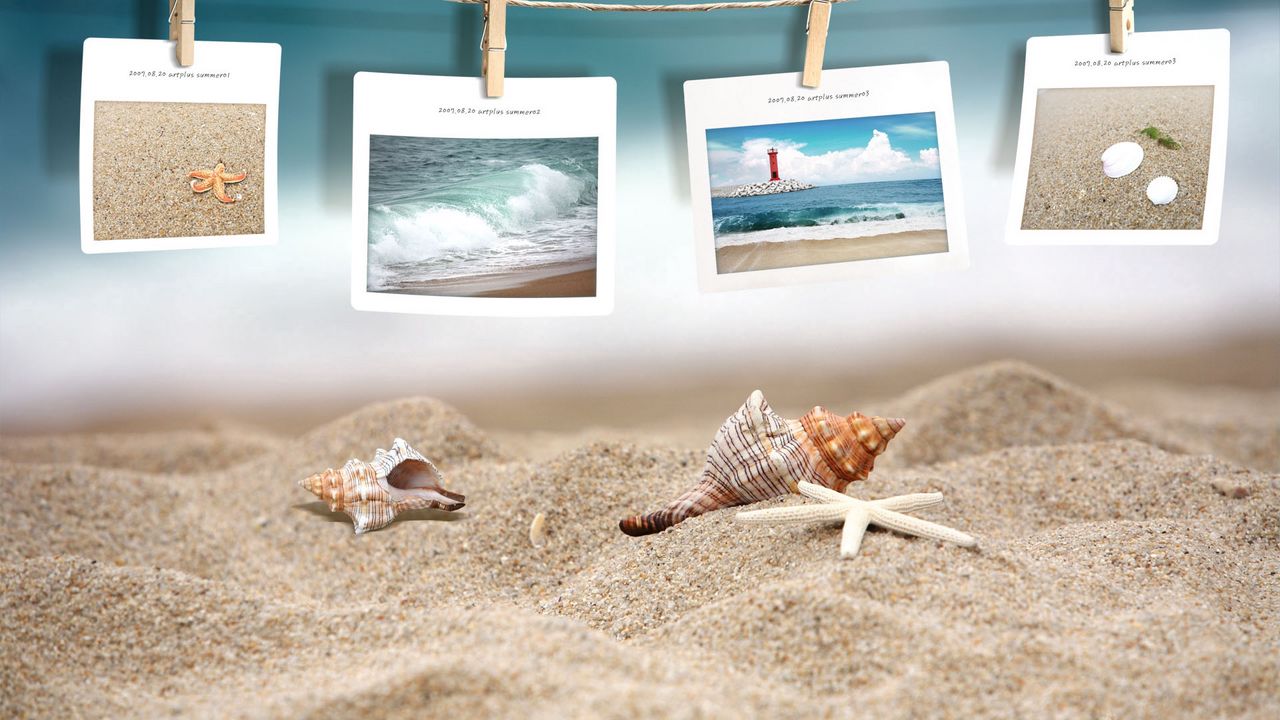 Wallpaper photography, beach, shells, 3d