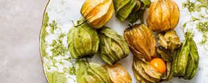 Preview wallpaper physalis, berries, fruits, plate