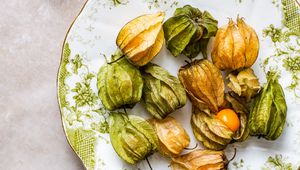 Preview wallpaper physalis, berries, fruits, plate