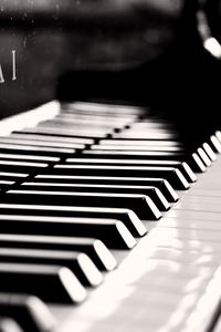 Preview wallpaper piano, bw, keys, musical instrument