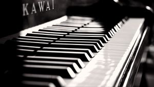 Preview wallpaper piano, bw, keys, musical instrument
