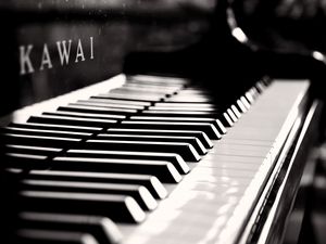 Preview wallpaper piano, bw, keys, musical instrument