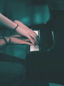 Preview wallpaper piano, hands, play, keys, music
