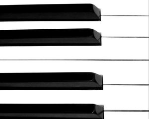 Preview wallpaper piano, keys, black and white, music, macro