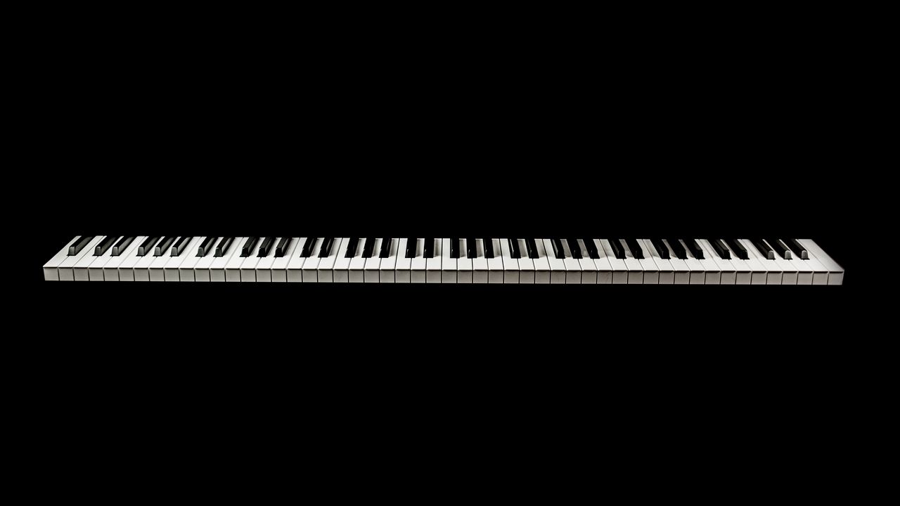 Wallpaper piano, keys, bw, minimalism