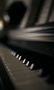Preview wallpaper piano, keys, bw, music, musical instrument, macro