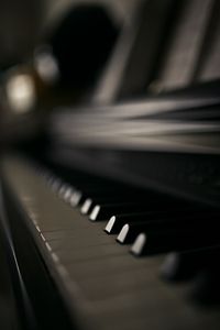 Preview wallpaper piano, keys, bw, music, musical instrument, macro