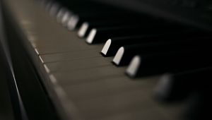 Preview wallpaper piano, keys, bw, music, musical instrument, macro