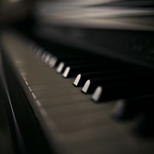 Preview wallpaper piano, keys, bw, music, musical instrument, macro