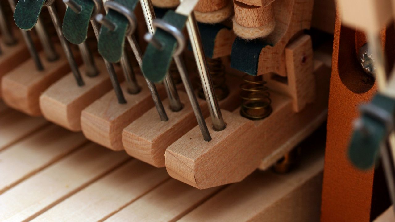 Wallpaper piano, keys, macro, wooden