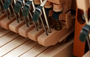 Preview wallpaper piano, keys, macro, wooden
