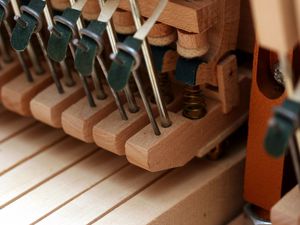 Preview wallpaper piano, keys, macro, wooden