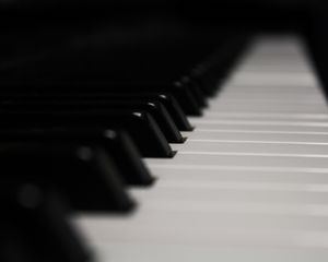 Preview wallpaper piano, keys, music, black and white