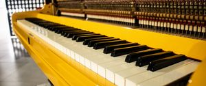 Preview wallpaper piano, keys, music, yellow