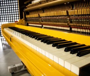 Preview wallpaper piano, keys, music, yellow