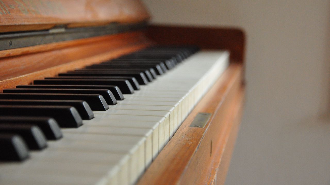Wallpaper piano, keys, music, blur