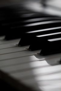 Preview wallpaper piano, keys, musical instrument, bw, macro