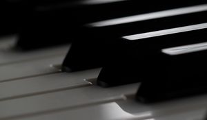 Preview wallpaper piano, keys, musical instrument, bw, macro