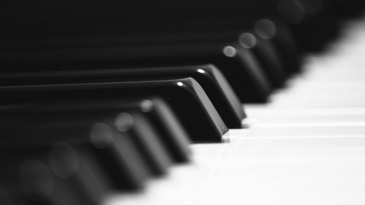 Wallpaper piano, keys, musical instrument, black, white