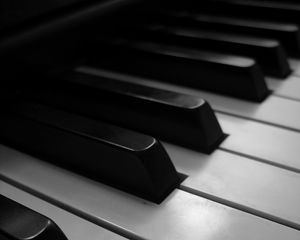 Preview wallpaper piano, keys, musical instrument, macro, bw