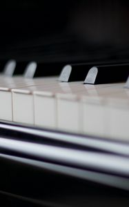 Preview wallpaper piano, keys, musical instrument, music, black and white