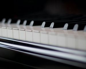 Preview wallpaper piano, keys, musical instrument, music, black and white