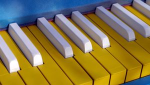 Preview wallpaper piano, keys, yellow, music