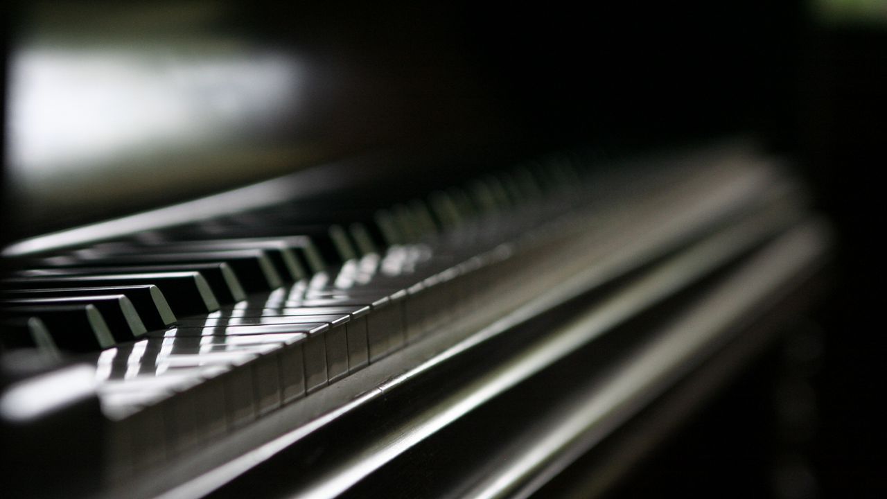 Wallpaper piano, piano keys, music, blur