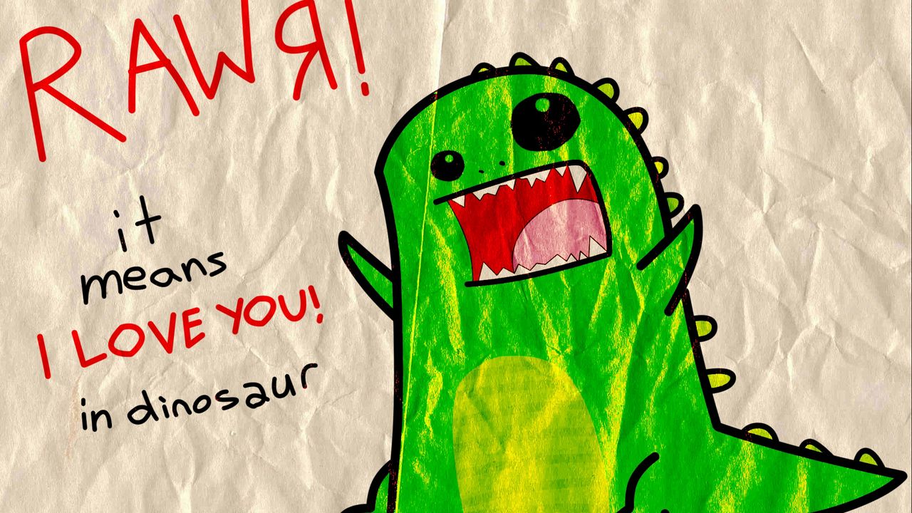 Wallpaper picture, dinosaur, animal, green, paper