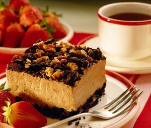 Preview wallpaper pie, sweet, dessert, strawberry, tea drinking