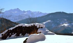 Preview wallpaper piedmont, italy, snow, snowdrifts, winter, look, mountains, clearly