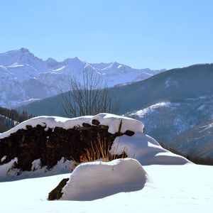 Preview wallpaper piedmont, italy, snow, snowdrifts, winter, look, mountains, clearly