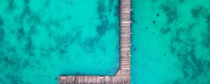 Preview wallpaper pier, aerial view, ocean, water
