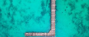 Preview wallpaper pier, aerial view, ocean, water