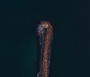 Preview wallpaper pier, aerial view, sea, ocean, stones