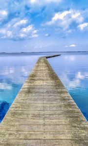 Preview wallpaper pier, bay, sea, water, blue