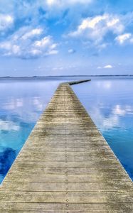 Preview wallpaper pier, bay, sea, water, blue