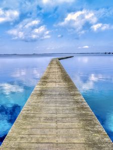 Preview wallpaper pier, bay, sea, water, blue