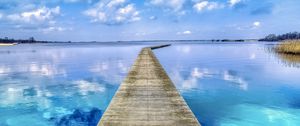Preview wallpaper pier, bay, sea, water, blue