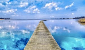 Preview wallpaper pier, bay, sea, water, blue