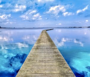 Preview wallpaper pier, bay, sea, water, blue