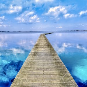 Preview wallpaper pier, bay, sea, water, blue