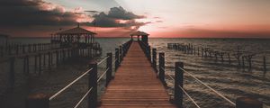 Preview wallpaper pier, bay, sunset, point clear, usa