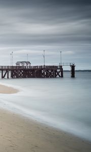 Preview wallpaper pier, beach, sea, nature